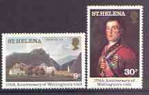 St Helena 1980 75th Anniversary of Wellingtons Visit perf set of 2 unmounted mint, SG 367-68, stamps on personalities, stamps on napoleon, stamps on militaria