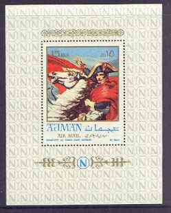 Ajman 1970 Paintings of Napoleon Bonaparte perf m/sheet by David (without gum) Mi BL191A, stamps on , stamps on  stamps on napoleon, stamps on  stamps on personalities          , stamps on  stamps on dictators.