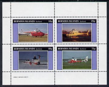 Bernera 1982 Helicopters #1 perf set of 4 values (10p to 75p) unmounted mint, stamps on aviation    helicopter