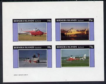 Bernera 1982 Helicopters #1 imperf set of 4 values (10p to 75p) unmounted mint, stamps on aviation    helicopter