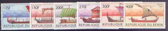 Benin 1997 Early Sailing Ships complete set of 6 values unmounted mint, SG 1666-71*, stamps on ships