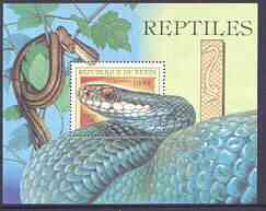 Benin 1999 Snakes perf m/sheet unmounted mint, stamps on reptiles, stamps on snakes, stamps on snake, stamps on snakes, stamps on 