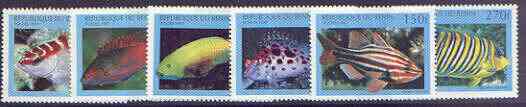 Benin 1997 Fish complete perf set of 6 values unmounted mint, SG 1673-78, stamps on fish