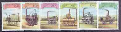 Benin 1999 Early Railway Locos complete perf set of 6 values unmounted mint, stamps on , stamps on  stamps on railways