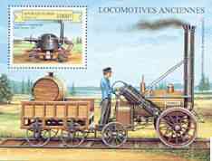 Benin 1999 Early Railway Locos perf m/sheet unmounted mint, stamps on railways