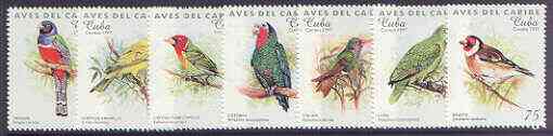 Cuba 1997 Carib Birds complete perf set of 7 values unmounted mint SG 4186-92, stamps on birds, stamps on parrots