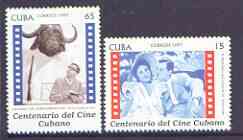 Cuba 1997 Centenary of Cuban Films complete perf set of 2 values unmounted mint, SG 4144-45, stamps on films, stamps on cinema