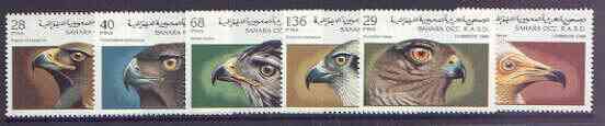 Sahara Republic 1996 Birds of Prey perf set of 6 unmounted mint, stamps on birds, stamps on birds of prey, stamps on ospreys