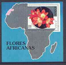 Sahara Republic 1994 Flowers perf m/sheet unmounted mint, stamps on flowers, stamps on maps