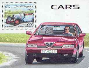 Somalia 1998 Cars perf m/sheet (showing Old & New Alfa Romeo) unmounted mint, stamps on , stamps on  stamps on cars, stamps on  stamps on alfa    