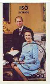 Iso - Sweden 1977 Silver Jubilee imperf souvenir Sheet (The Queen & Duke) cto used, stamps on , stamps on  stamps on royalty, stamps on  stamps on silver jubilee, stamps on  stamps on  iso , stamps on  stamps on 