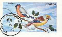 Staffa 1972 Finches imperf souvenir sheet (35p value) cto used, stamps on birds