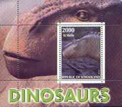 Somaliland 2001 Dinosaurs perf m/sheet #1 containing one value unmounted mint, stamps on dinosaurs, stamps on 