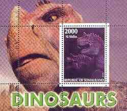 Somaliland 2001 Dinosaurs perf m/sheet #2 containing one value unmounted mint, stamps on dinosaurs, stamps on 