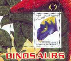 Somalia 2001 Dinosaurs perf m/sheet #1 containing one value (Head only) unmounted mint, stamps on dinosaurs, stamps on 