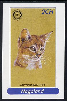 Nagaland 1984 Rotary (Abyssinian cat) 2ch imperf deluxe sheet  unmounted mint, stamps on animals  cats  rotary