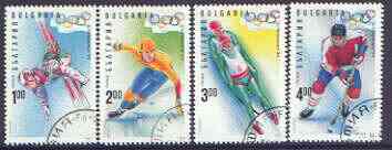Bulgaria 1994 Lillehammer Winter Olympic Games complete set of 4 fine used, SG 3956-59, Mi 4103-06*, stamps on sport, stamps on olympics, stamps on skiing, stamps on skating, stamps on ice hockey, stamps on bobsled
