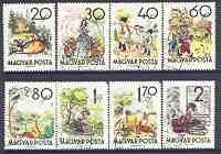 Hungary 1960 Fairy Tales (2nd series) perf set of 8 very fine cto used, SG 1702-09*, stamps on literature, stamps on children, stamps on fairy tales