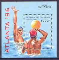 Benin 1996 Atlanta Olympic Games (2nd Issue) perf m/sheet (Water Polo) unmounted mint SG MS 1353, stamps on olympics, stamps on sport, stamps on water polo