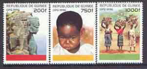 Guinea - Conakry 1996 Culture perf set of 3 unmounted mint, SG 1688-90, stamps on rocks, stamps on minerals, stamps on children, stamps on women
