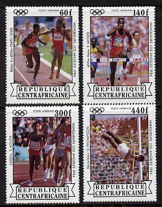 Central African Republic 1985 Olympic Gold Medalists set of 4 unmounted mint (SG 1068-71), stamps on olympics, stamps on sport