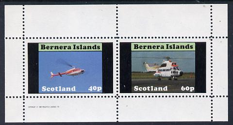 Bernera 1982 Helicopters #2 perf set of 2 values (40p & 60p) unmounted mint, stamps on aviation    helicopter