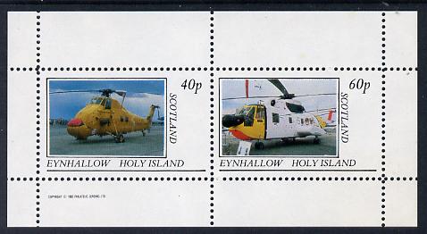 Eynhallow 1982 Helicopters #1 perf set of 2 values (40p & 60p) unmounted mint, stamps on aviation    helicopter