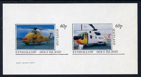 Eynhallow 1982 Helicopters #1 imperf set of 2 values (40p & 60p) unmounted mint, stamps on aviation    helicopter