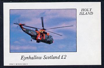 Eynhallow 1982 Helicopters #1 imperf deluxe sheet (Â£2 value) unmounted mint, stamps on aviation    helicopter
