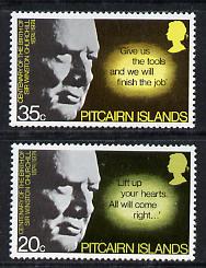 Pitcairn Islands 1974 Churchill Birth Centenary set of 2 (SG 155-56) unmounted mint, stamps on churchill  personalities