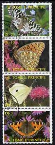 St Thomas & Prince Islands 1987 Butterflies perf set of 4, fine cto used, stamps on butterflies