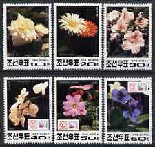 North Korea 1991 Flowers complete perf set of 6 values unmounted mint, SG N3094-99, stamps on flowers, stamps on orchids