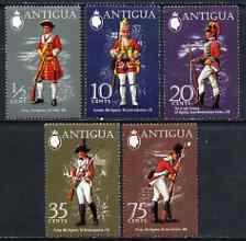 Antigua 1971 Military Uniforms (2nd series) set of 5 unmounted mint, SG 303-307, stamps on militaria, stamps on uniforms