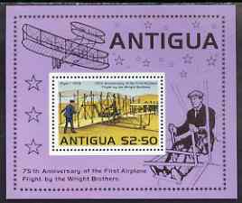 Antigua 1978 75th Anniversary of Powered Flight perf m/sheet unmounted mint, SG MS575, stamps on aviation, stamps on wright