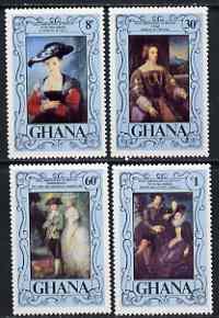 Ghana 1977 Painters Anniversaries perf set of 4 unmounted mint, SG 816-19, stamps on arts, stamps on rubens, stamps on titian, stamps on gainsborough, stamps on 