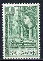 Sarawak 1955 Logging 1c from def set unmounted mint, SG 188, stamps on trees, stamps on timber