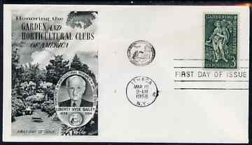 United States 1958 Gardening & Horticulture Commemoration on illustrated cover with first day cancel, SG 1102, stamps on gardens, stamps on 