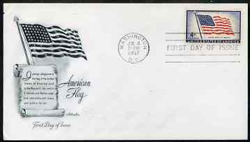 United States 1957 US Flag Issue (48 stars) on illustrated cover with first day cancel, SG 1096, stamps on flags