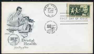 United States 1959 Dental Health on illustrated cover with first day cancel, SG 1134, stamps on medical, stamps on dental, stamps on children