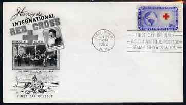 United States 1952 International Red Cross on illustrated cover with first day cancel, SG 1013, stamps on red cross