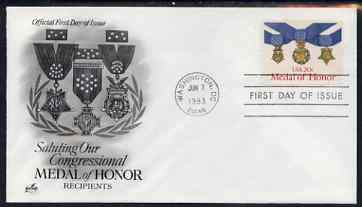 United States 1983 Medal of Honour on illustrated cover with first day cancel, SG 2032, stamps on medals
