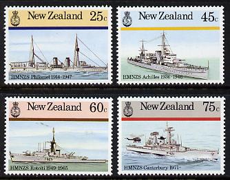 New Zealand 1985 Naval History set of 4 unmounted mint, SG 1379-82, stamps on ships