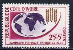 Ivory Coast 1963 Freedom From Hunger 25f + 5f unmounted mint, SG 221, stamps on ffh, stamps on food, stamps on  ffh , stamps on 