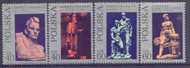 Poland 1971 Modern Polish Sculpture perf set of 4 unmounted mint, SG 2078-81, stamps on arts, stamps on sculpture, stamps on iron, stamps on steel, stamps on mining