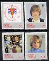British Antarctic Territory 1982 Princess Dis 21st Birthday set of 4 unmounted mint, SG 109-12, stamps on royalty, stamps on diana, stamps on arms, stamps on heraldry