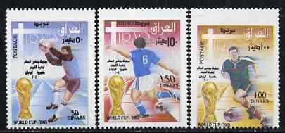 Iraq 2002 Football World Cup perf set of 3 unmounted mint, stamps on football, stamps on sport