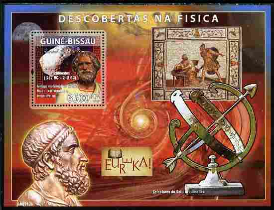 Guinea - Bissau 2008 Pioneers of Physics perf souvenir sheet unmounted mint Michel BL 679, stamps on personalities, stamps on science, stamps on physics, stamps on maths, stamps on mathematics