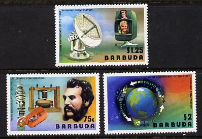 Barbuda 1977 Telephone Centenary set of 3 unmounted mint, SG 294-6, stamps on communications  science     phone, stamps on scots, stamps on scotland