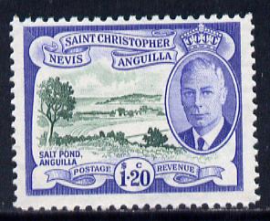 St Kitts-Nevis 1952 KG6 Salt Pond $1.20 from Pictorial def set unmounted mint SG 104, stamps on , stamps on  kg6 , stamps on salt, stamps on 