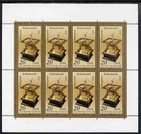 Germany - East 1983 Hourglasses 20pf perf sheetlet containing 8 stamps unmounted mint, SG E23515, stamps on clocks
